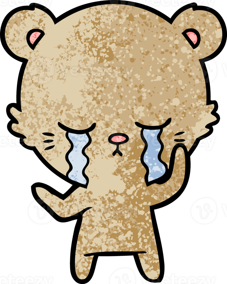 crying cartoon bear png