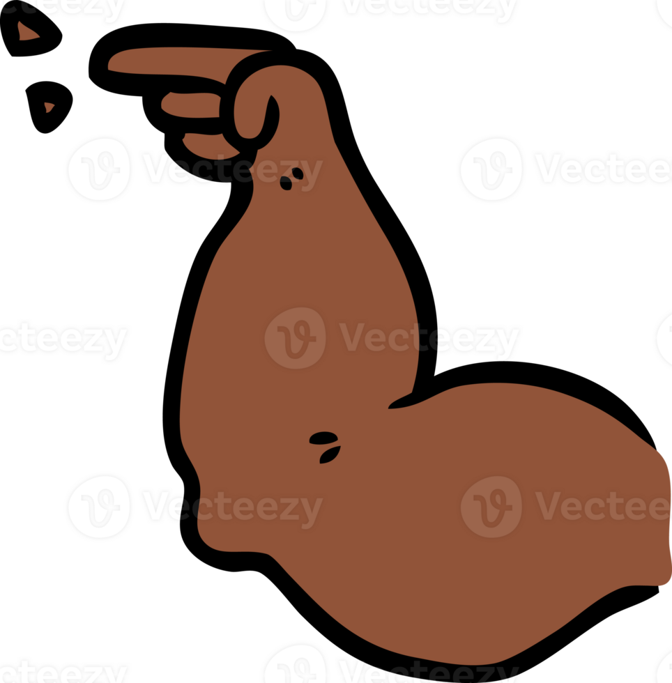 cartoon muscular arm pointing png