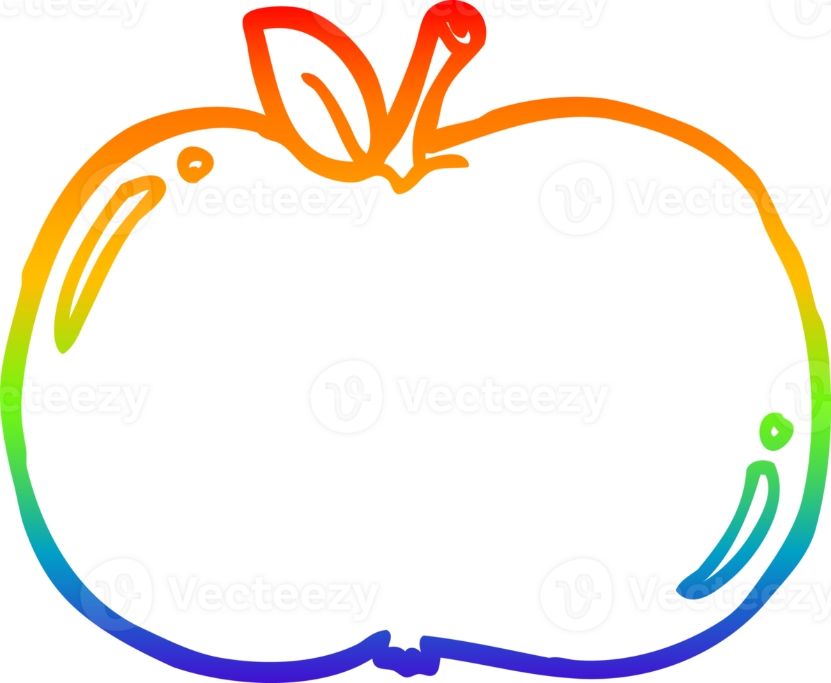 regnbåge lutning linje teckning av en tecknad serie äpple png