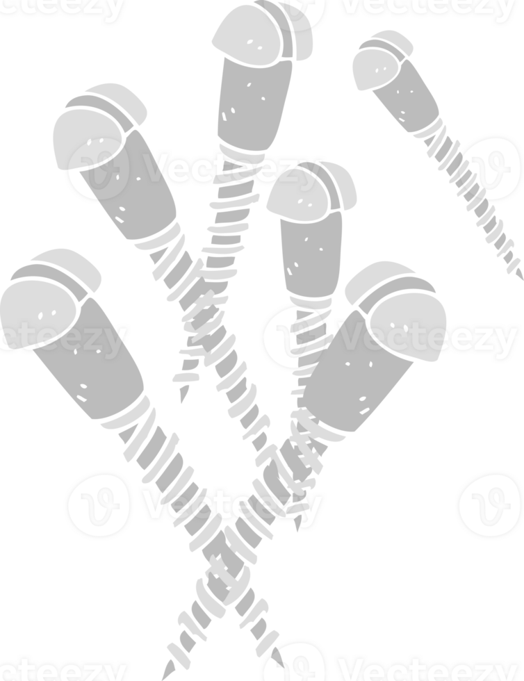 flat color illustration of screws png