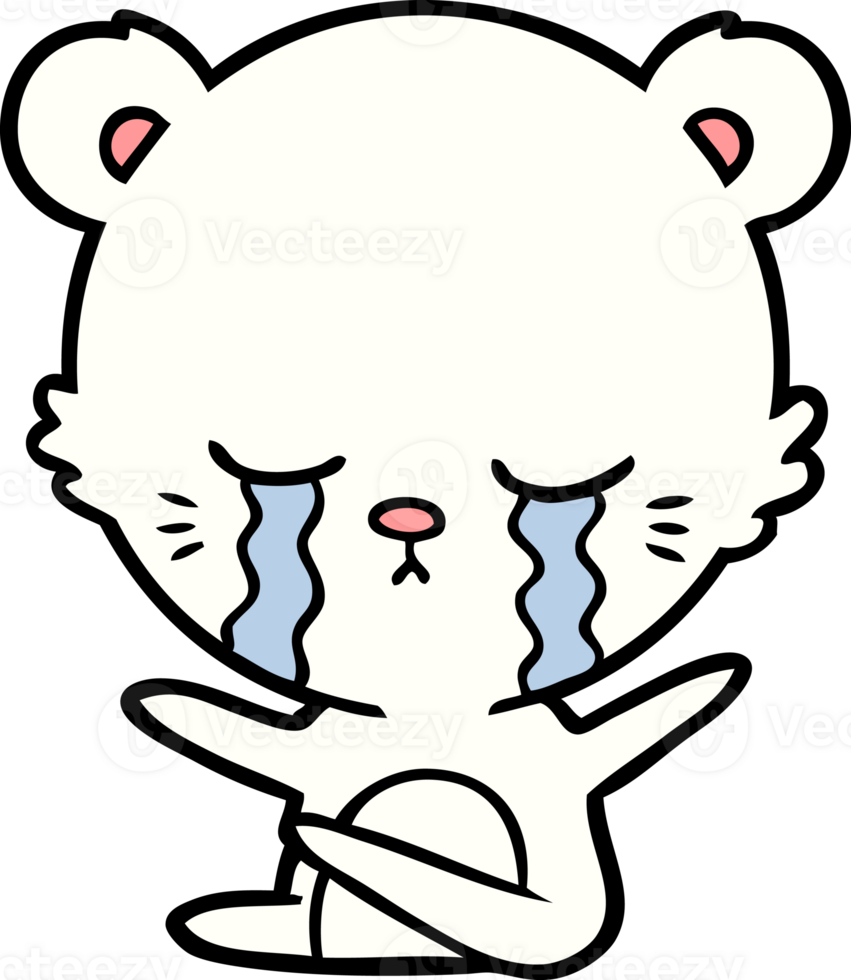 sad little polar bear cartoon png