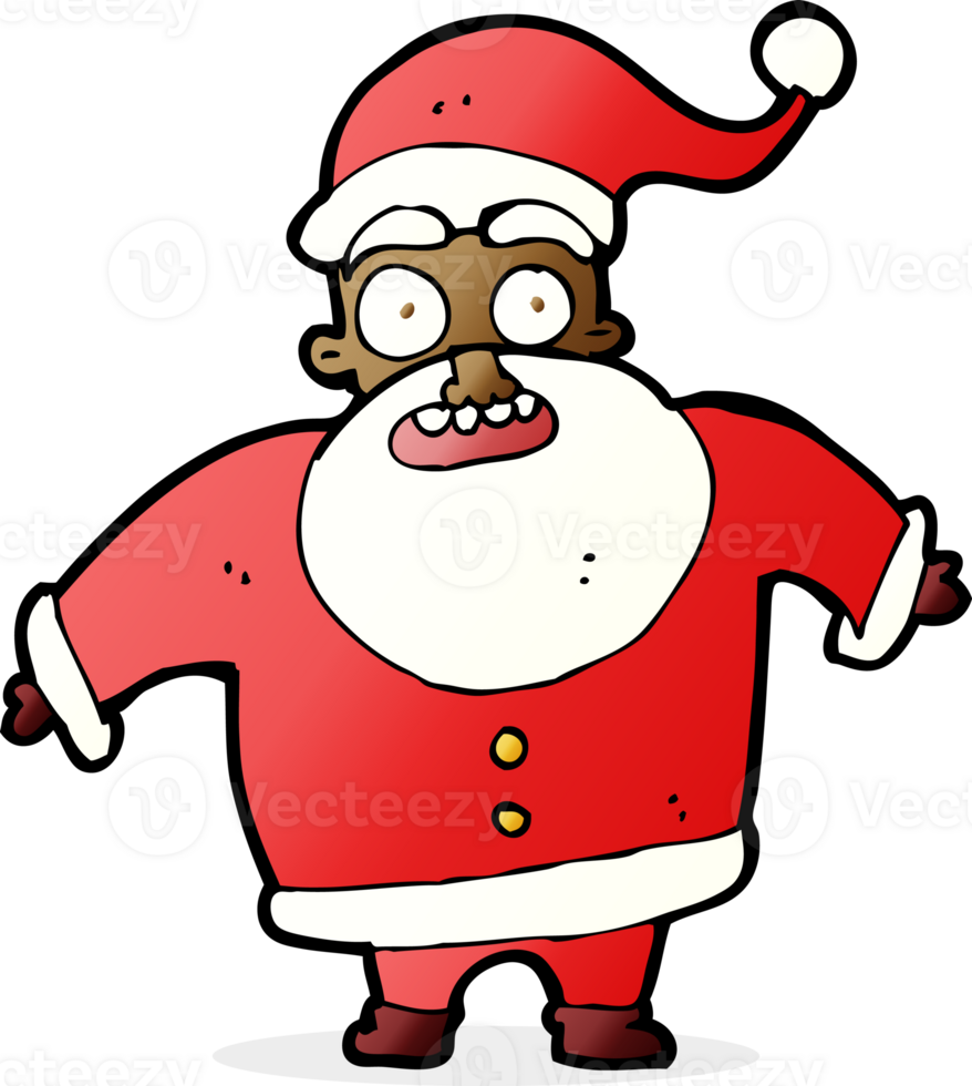 cartoon shocked santa claus png