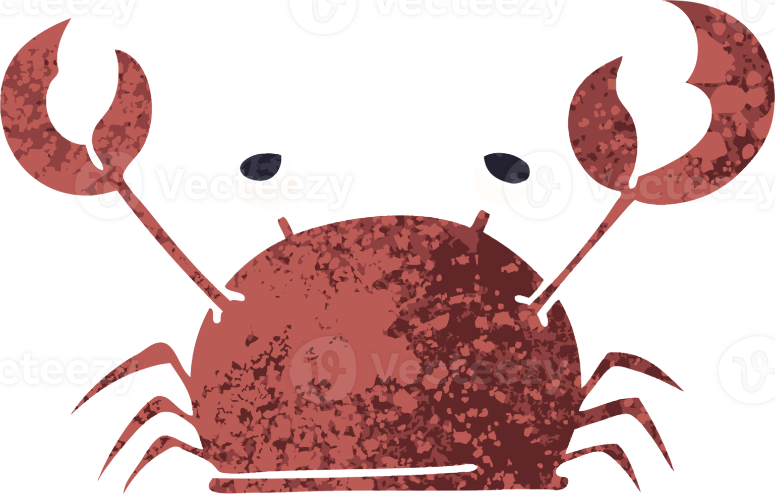 retro illustration style quirky cartoon happy crab png