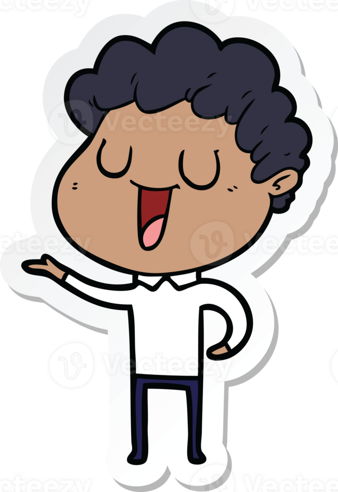 sticker of a laughing cartoon man png
