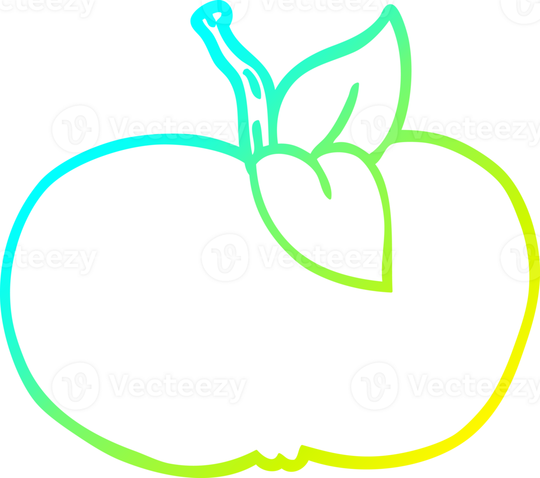 cold gradient line drawing of a cartoon juicy apple png