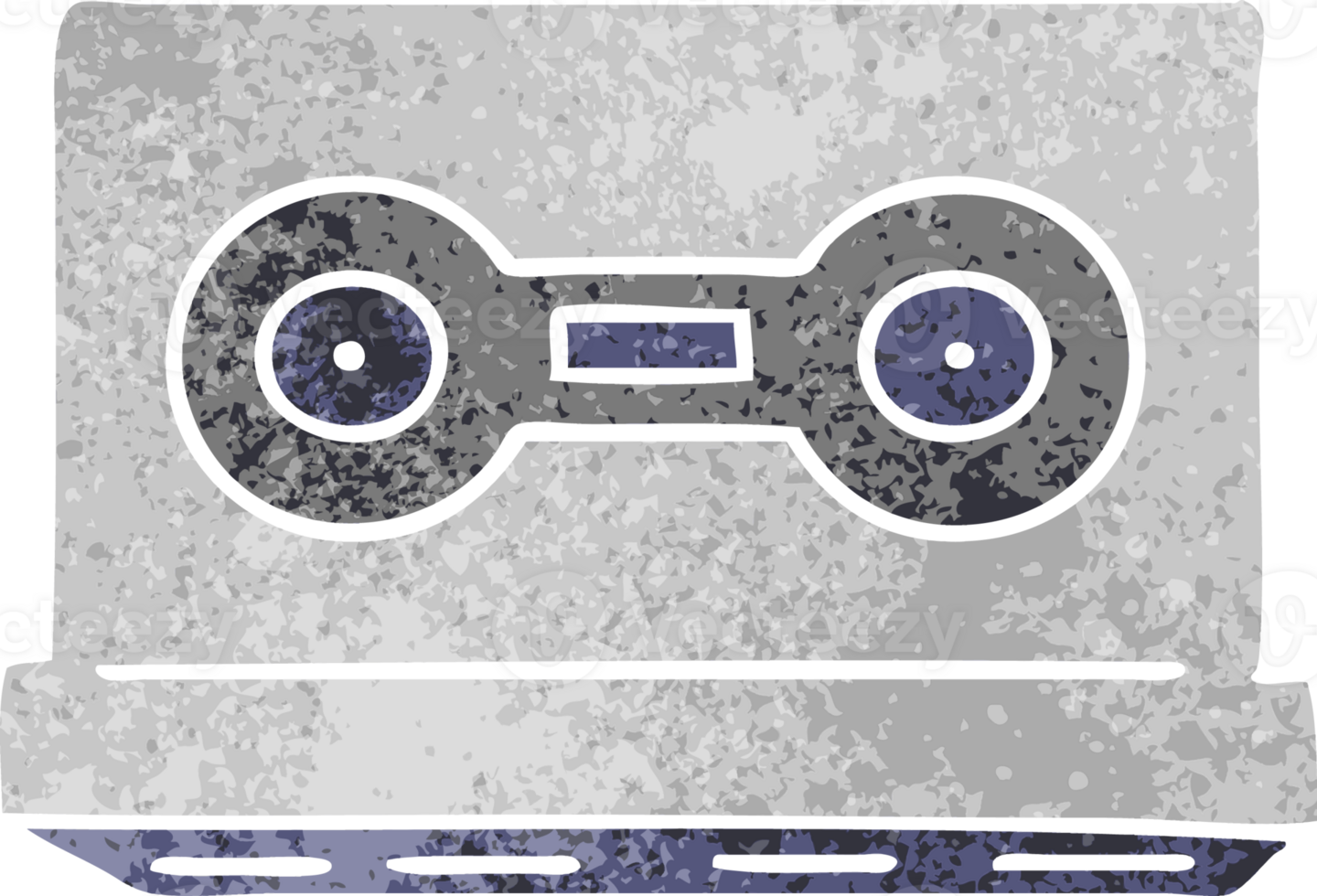 hand drawn retro cartoon doodle of a retro cassette tape png