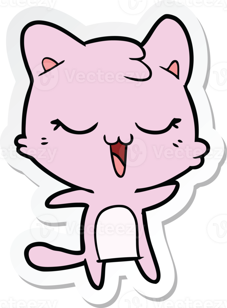 sticker of a cartoon cat png