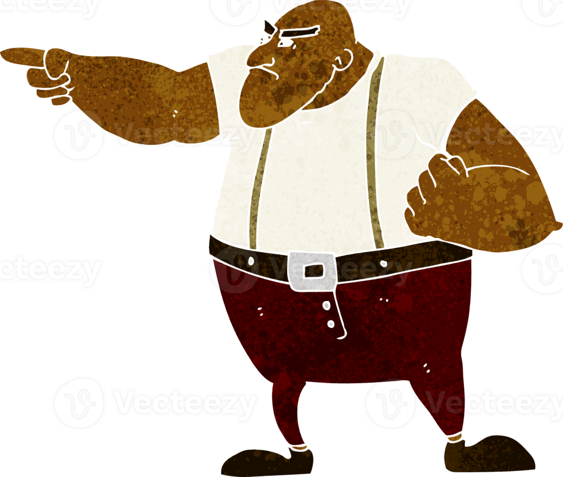 cartoon angry tough guy pointing png