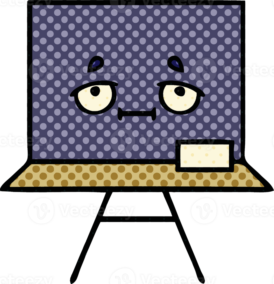 comic book style cartoon of a chalkboard png