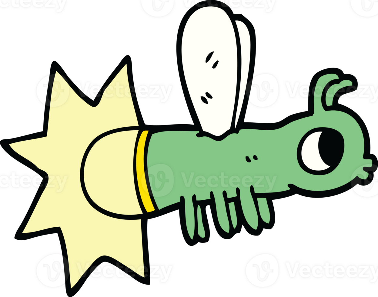 cartoon doodle glow bug png