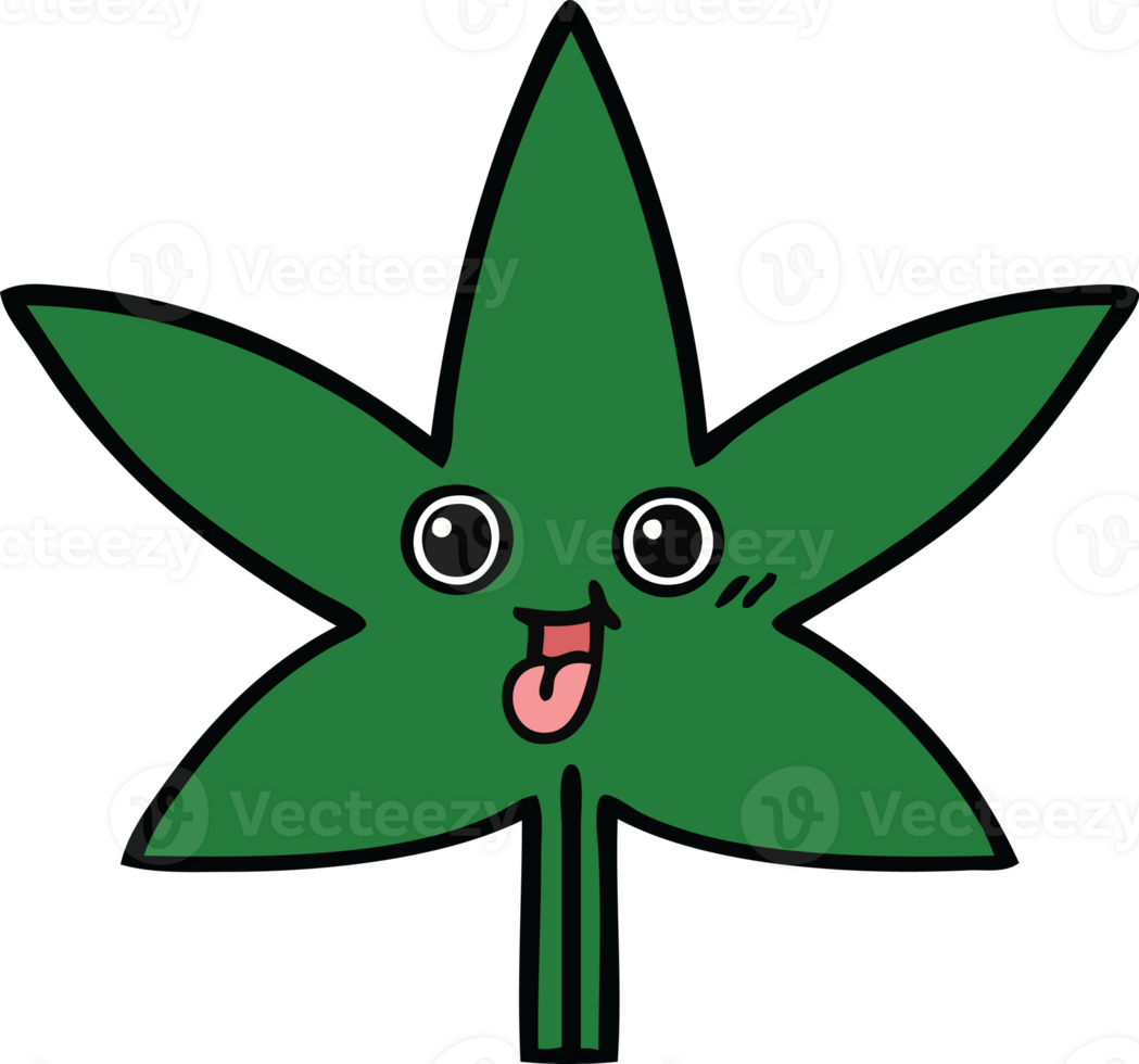 cute cartoon of a marijuana leaf png