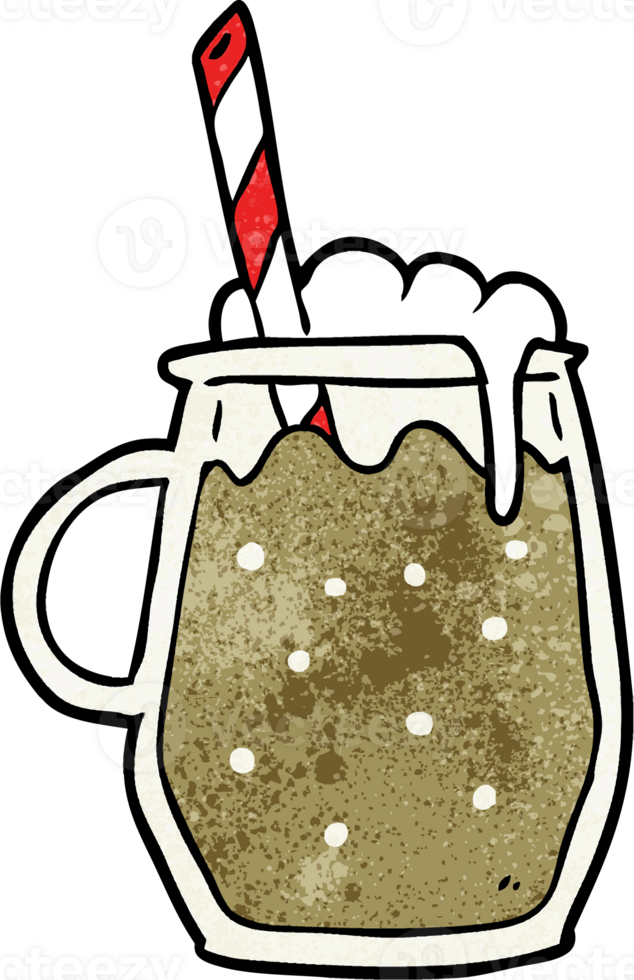 cartoon glass of root beer with straw png