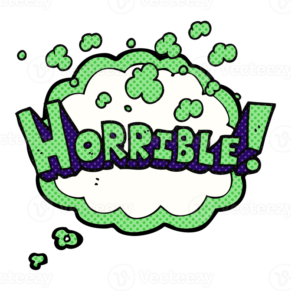 hand drawn thought bubble cartoon word horrible png