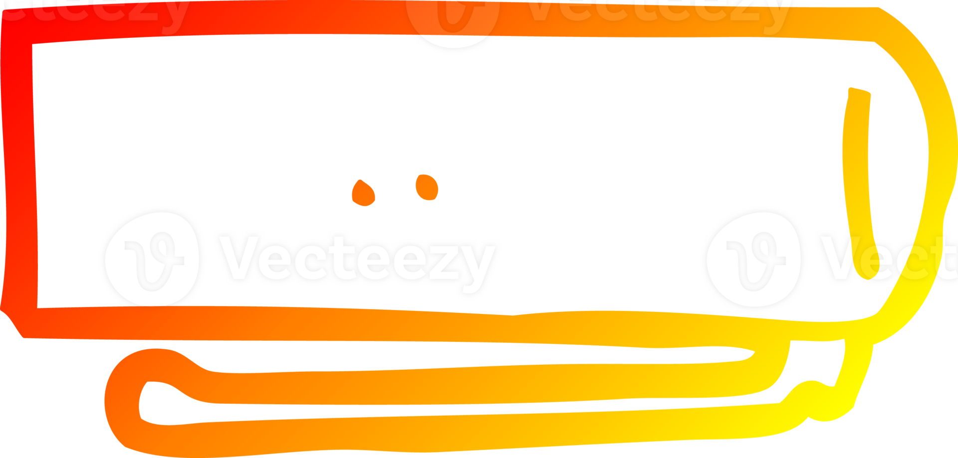 warm gradient line drawing of a cartoon pen lid png