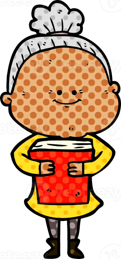 cartoon happy old woman png