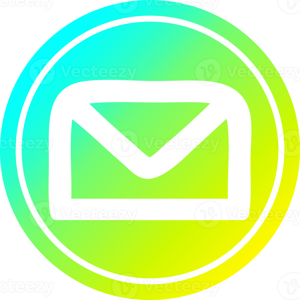 envelope letter circular icon with cool gradient finish png