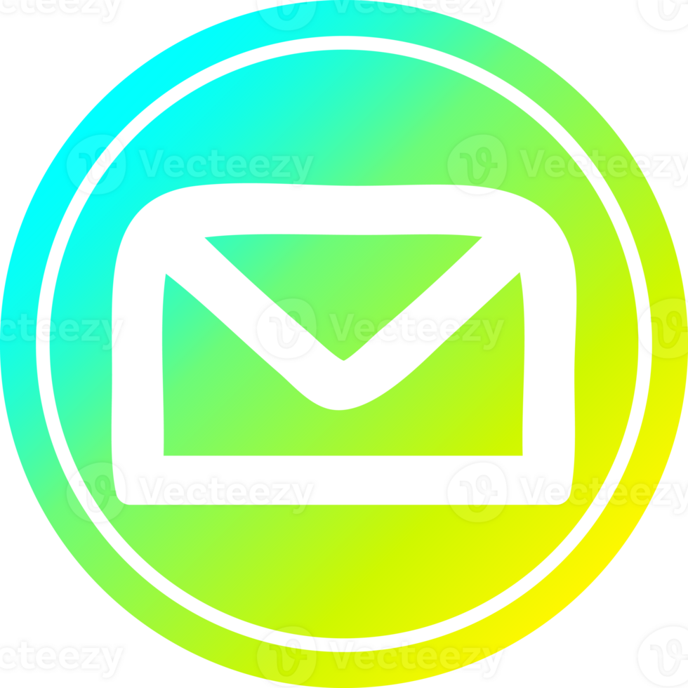 kuvert brev cirkulär ikon med Häftigt lutning Avsluta png