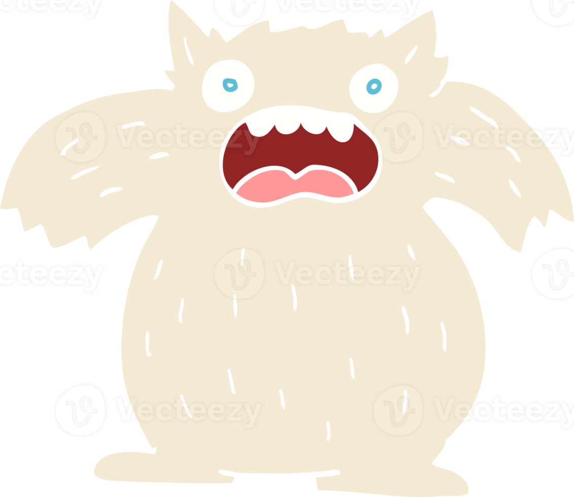 flat color illustration cartoon yeti monster png