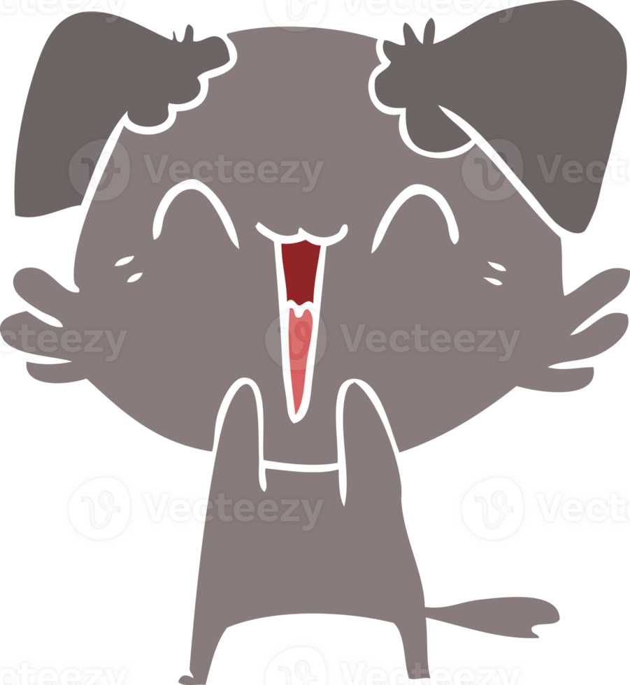 happy little dog flat color style cartoon png