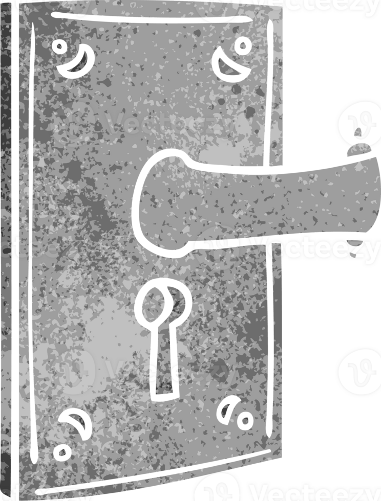 hand drawn retro cartoon doodle of a door handle png