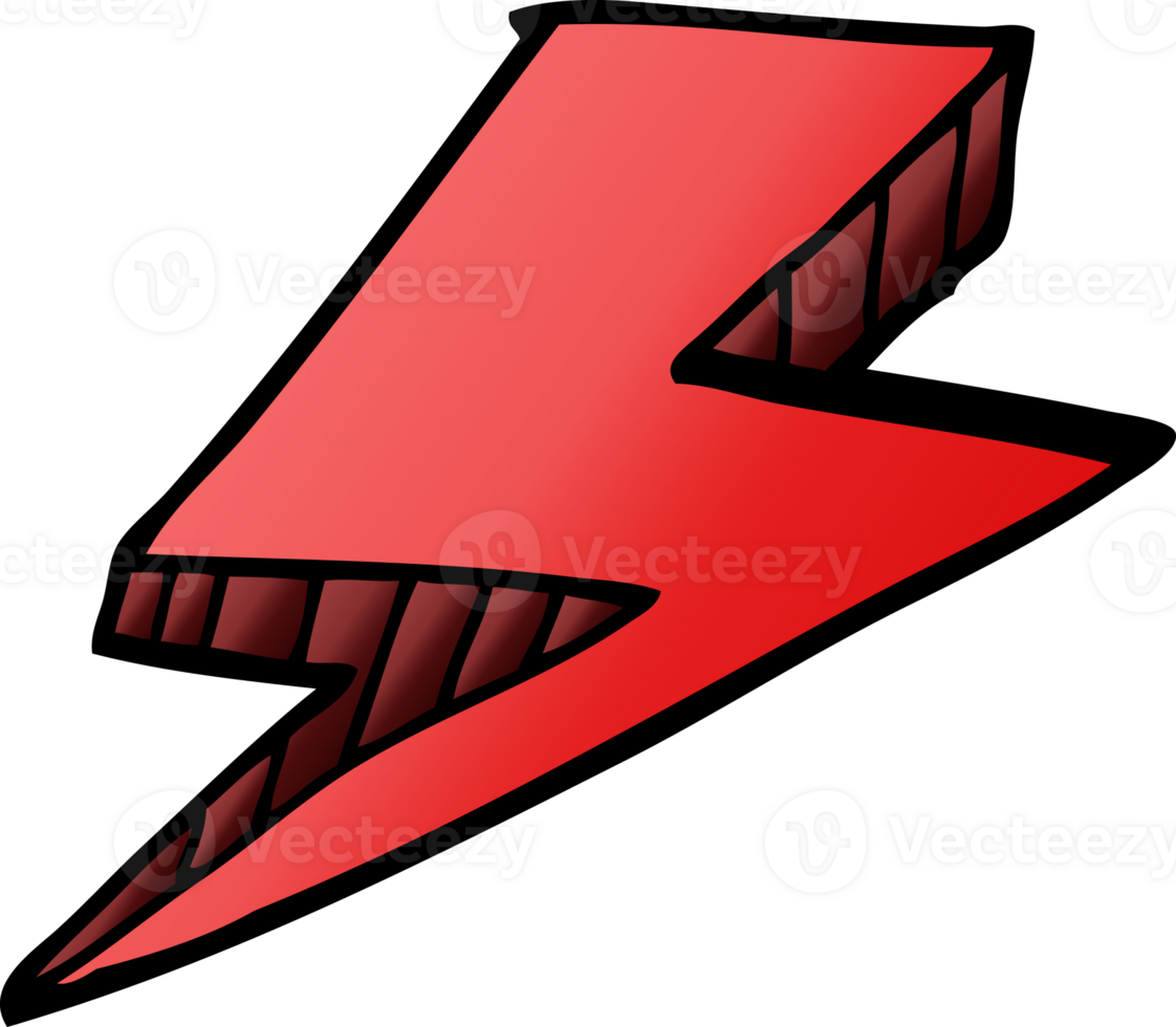 cartoon doodle lightning bolt png