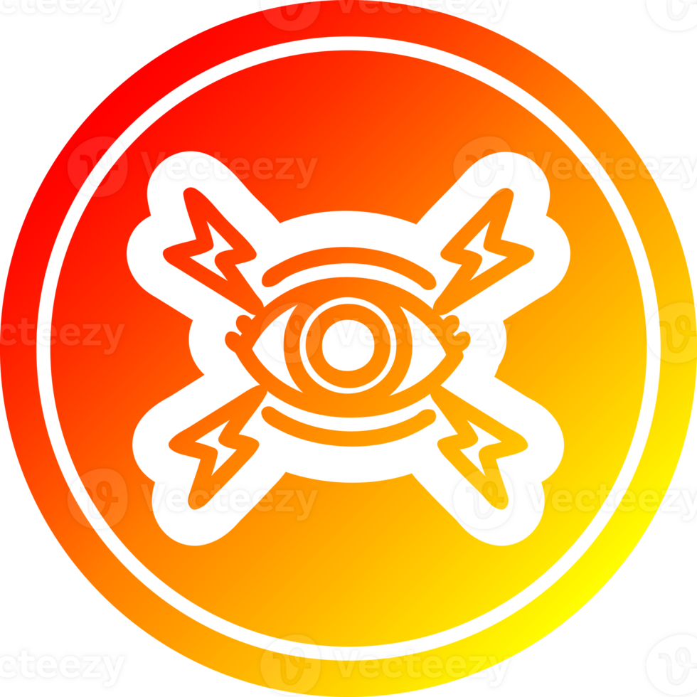 mystic eye circular icon with warm gradient finish png