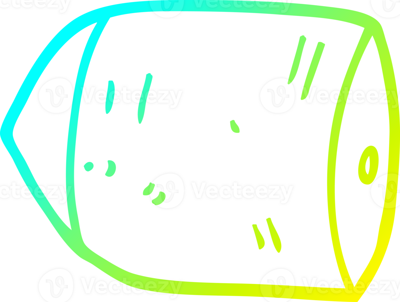 cold gradient line drawing of a cartoon bullet png