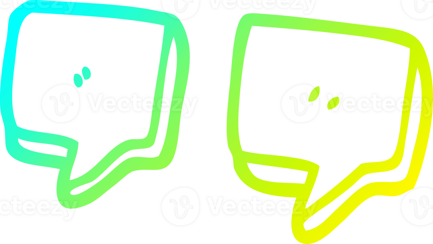 cold gradient line drawing of a cartoon quotation marks png