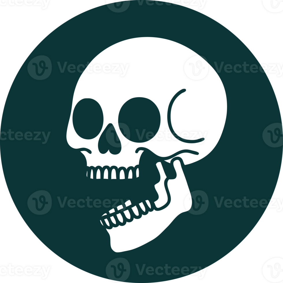 iconic tattoo style image of a skull png