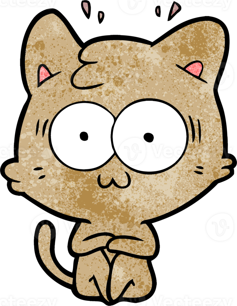 cartoon surprised cat png