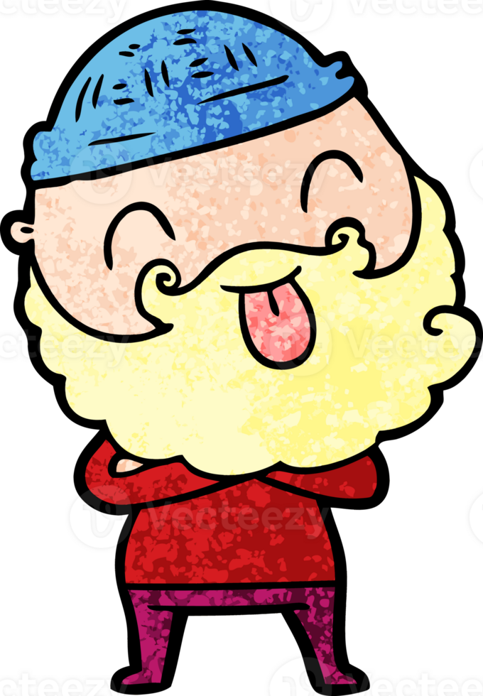 man with beard sticking out tongue png