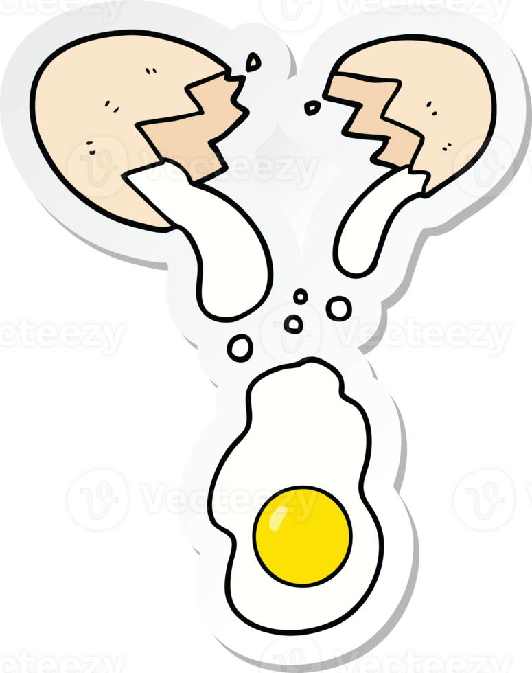 sticker of a fresh cracked egg png