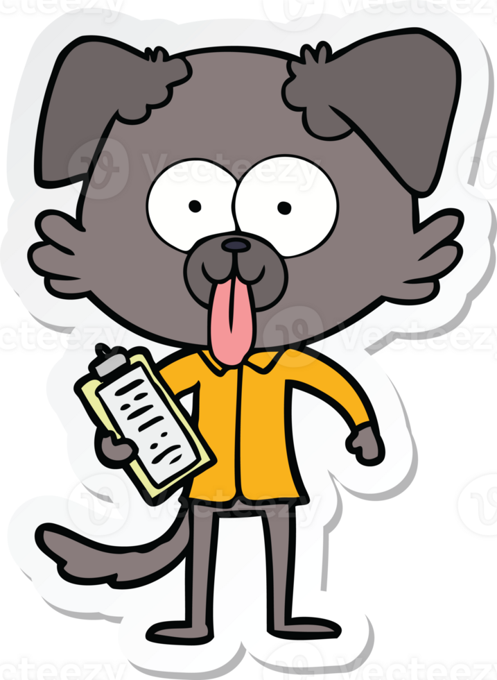 sticker of a cartoon dog with tongue sticking out png