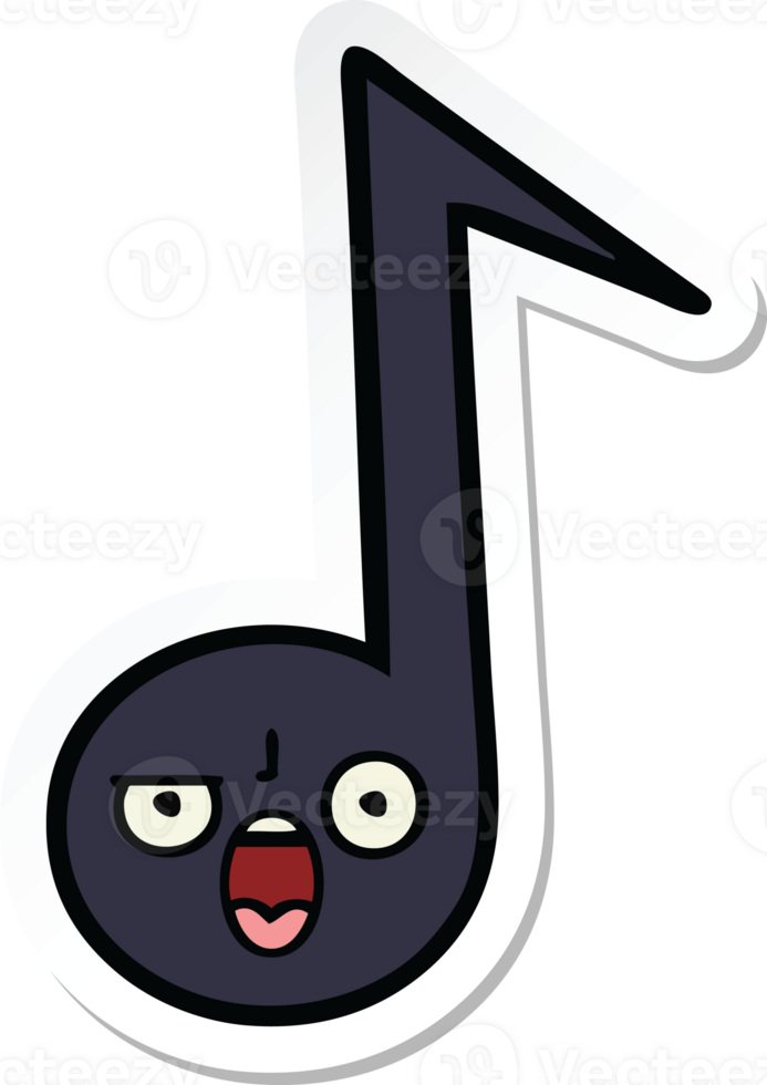 sticker of a cute cartoon musical note png