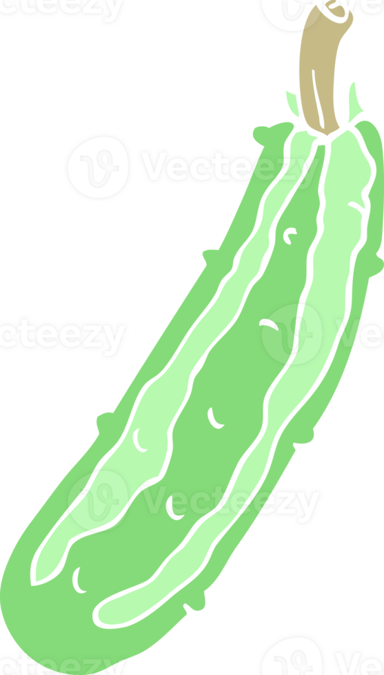 flat color illustration of zucchini png