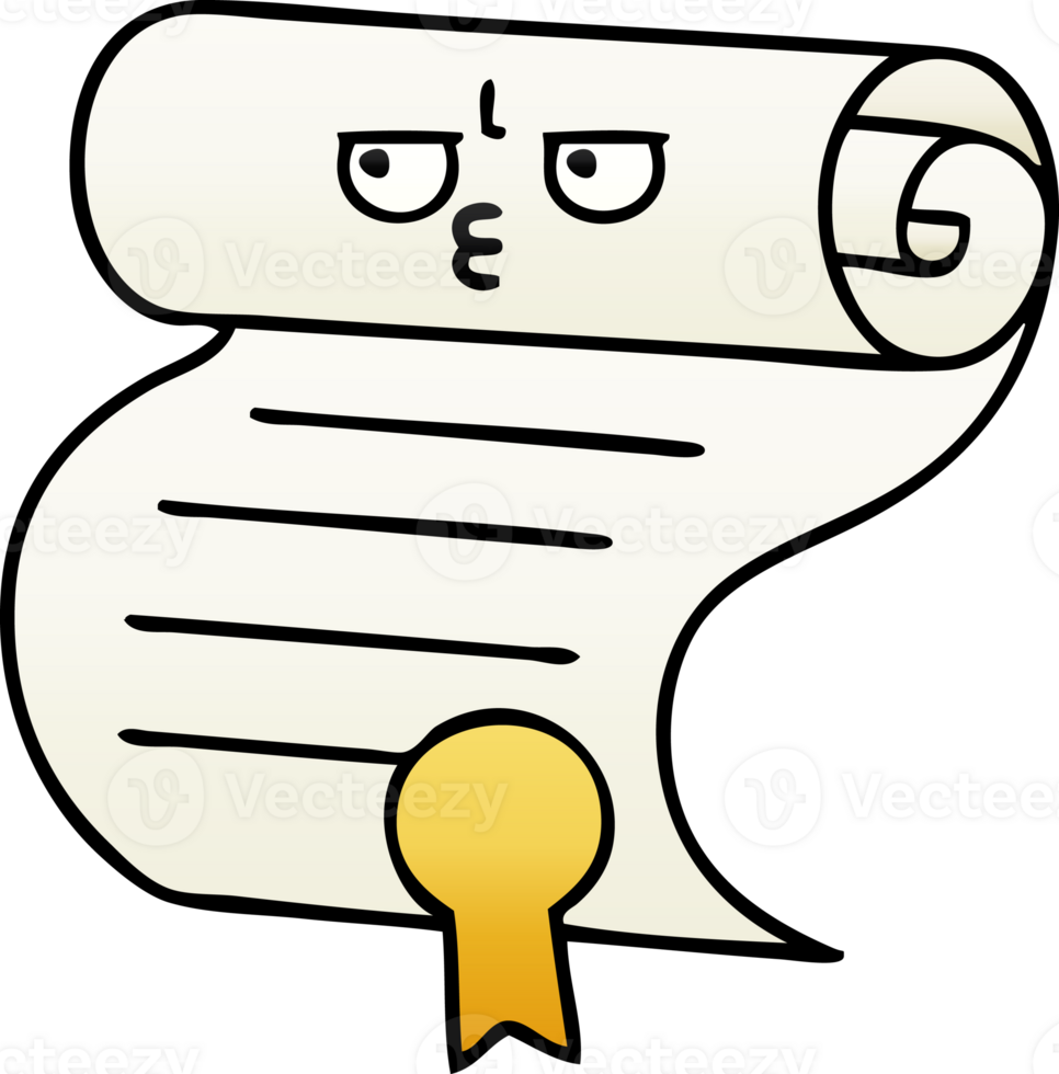 gradient shaded cartoon of a contract png