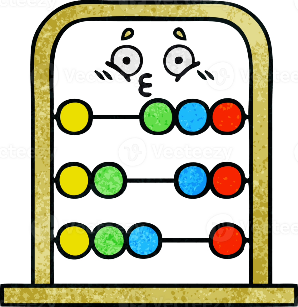 retro grunge texture cartoon of a abacus png