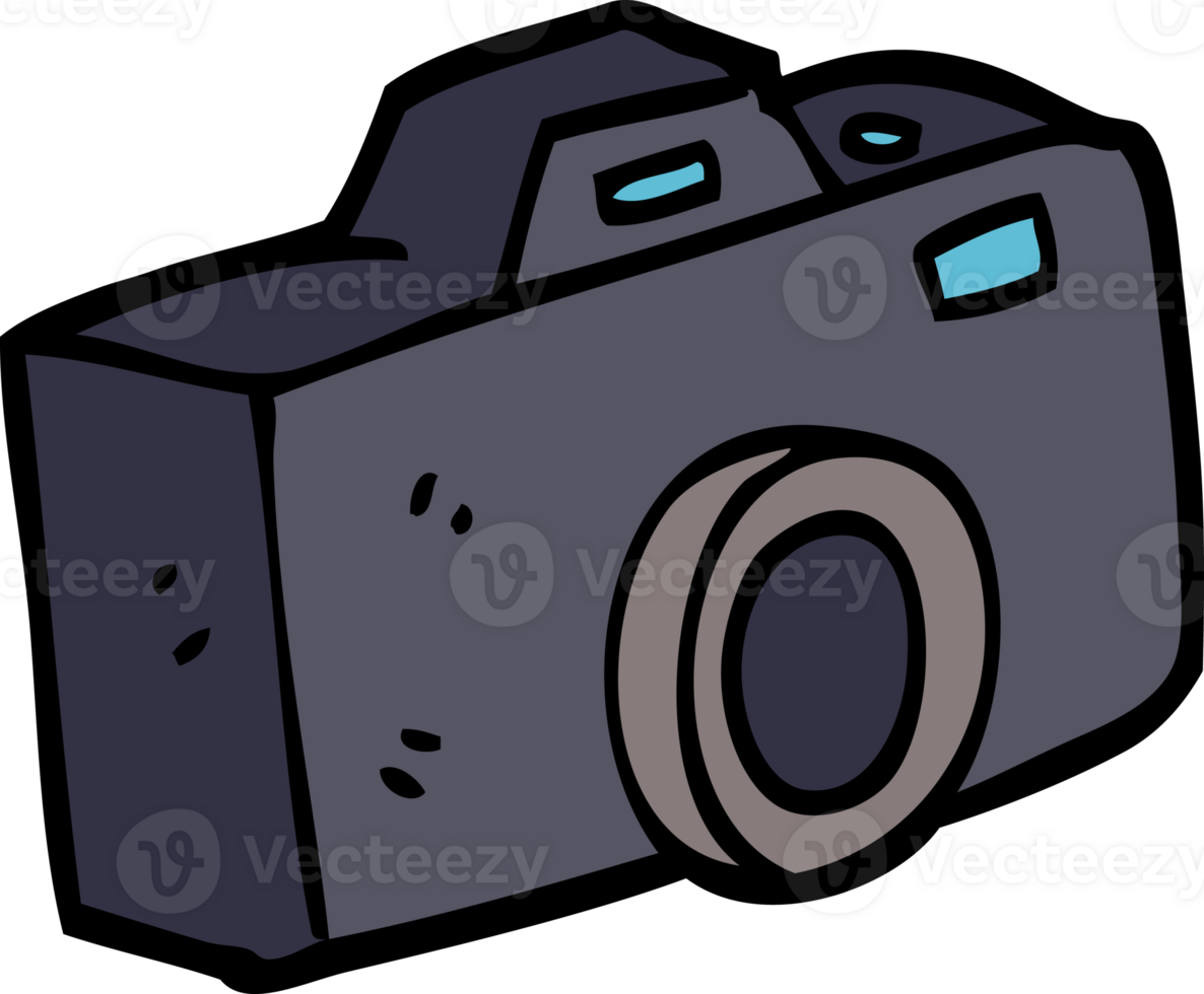 hand drawn doodle style cartoon camera png
