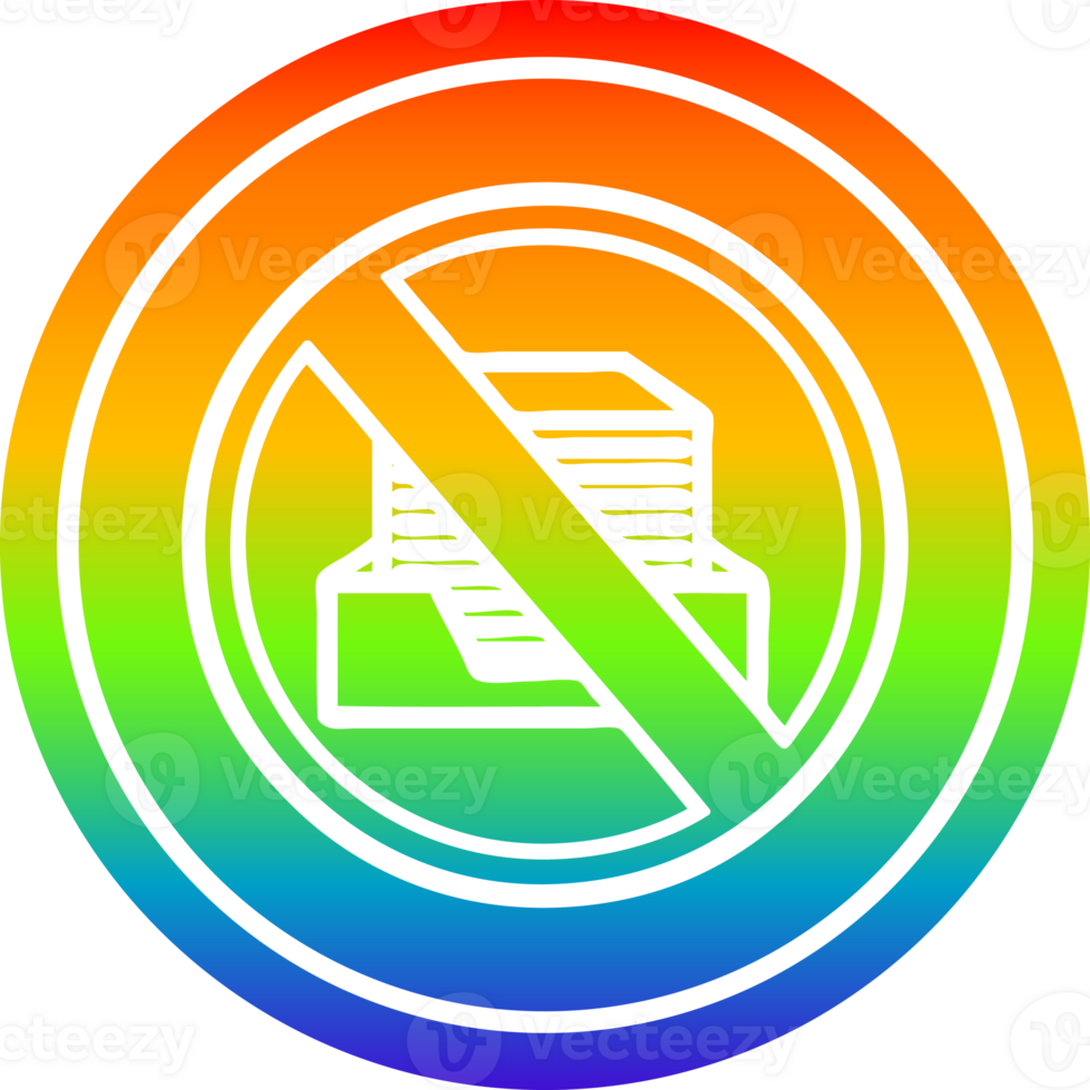 office paperless circular icon with rainbow gradient finish png
