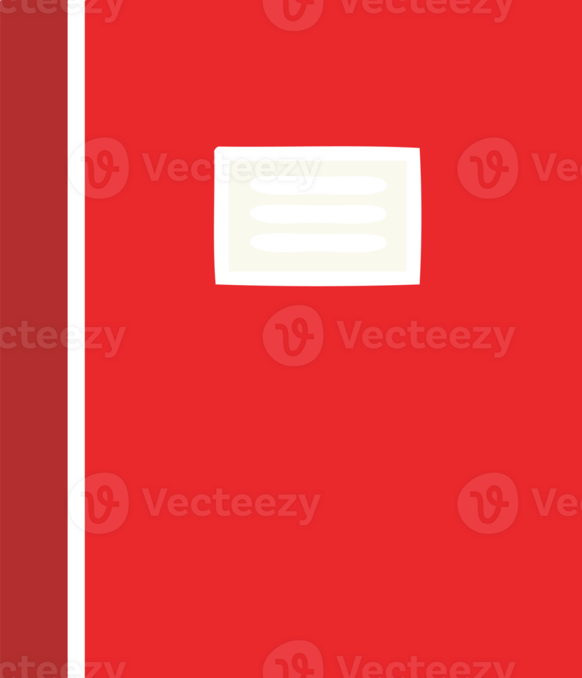 flat color retro cartoon of a journal book png