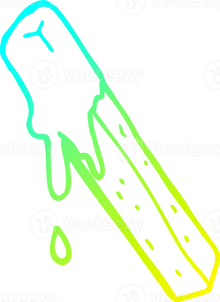cold gradient line drawing of a cartoon dipped fry png