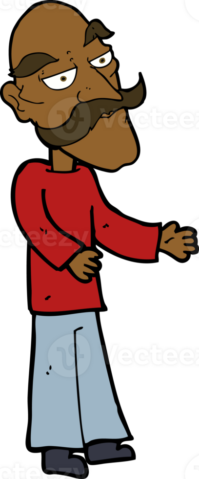 cartoon old man with mustache png