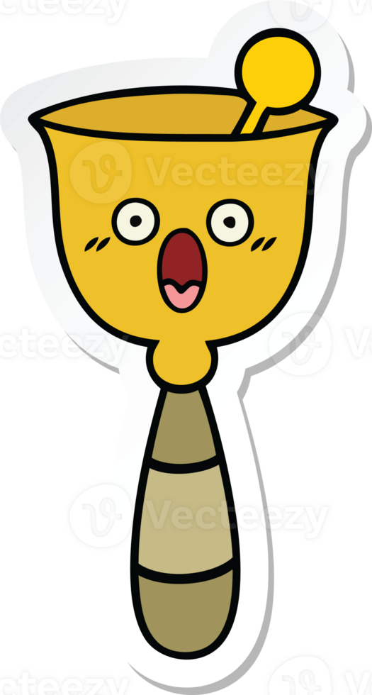 sticker of a cute cartoon school bell png