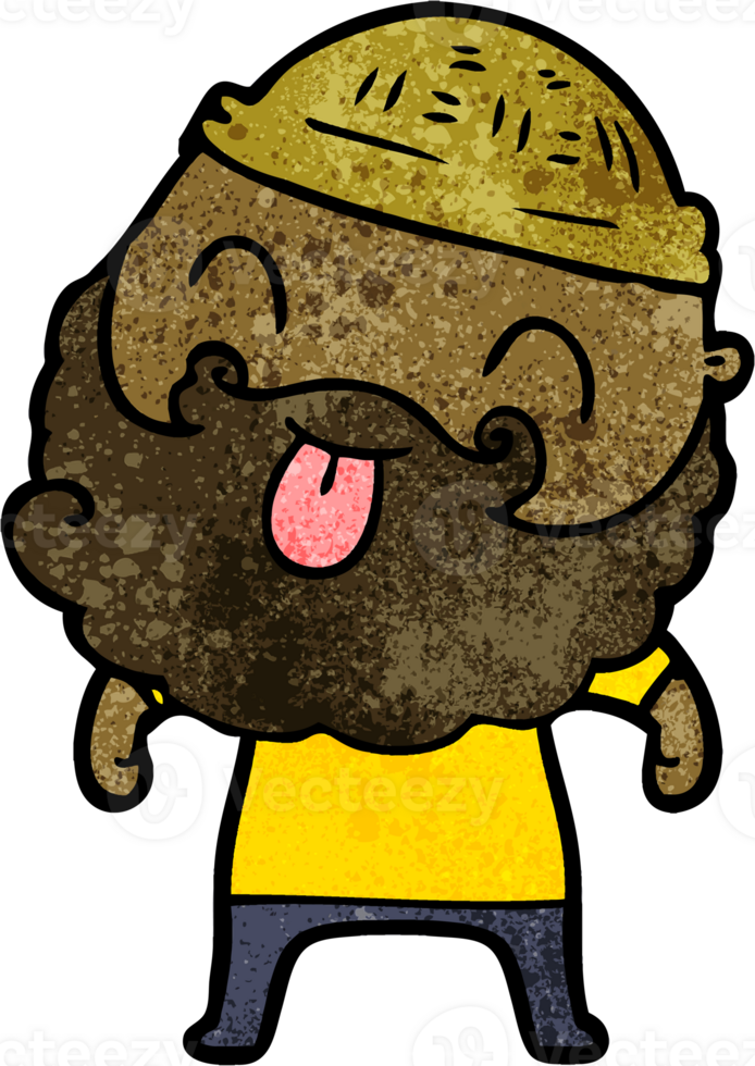 man with beard sticking out tongue png