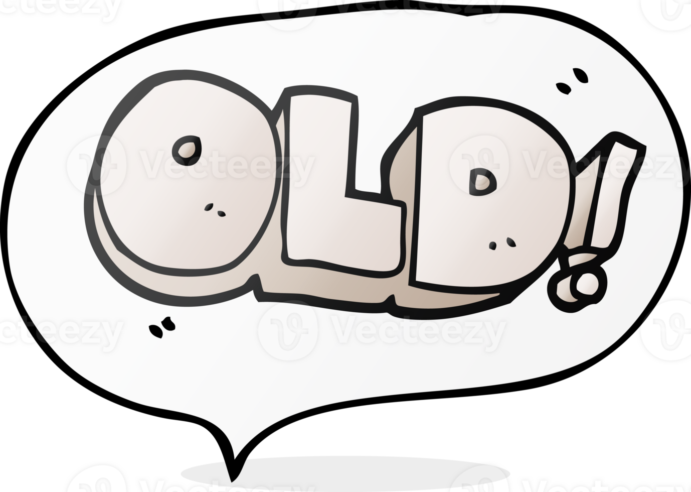 hand drawn speech bubble cartoon word old png