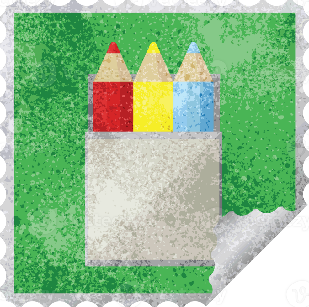 pack of coloring pencils graphic square sticker stamp png