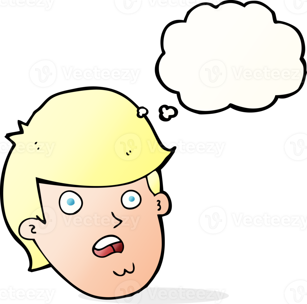 cartoon man with big chin with thought bubble png