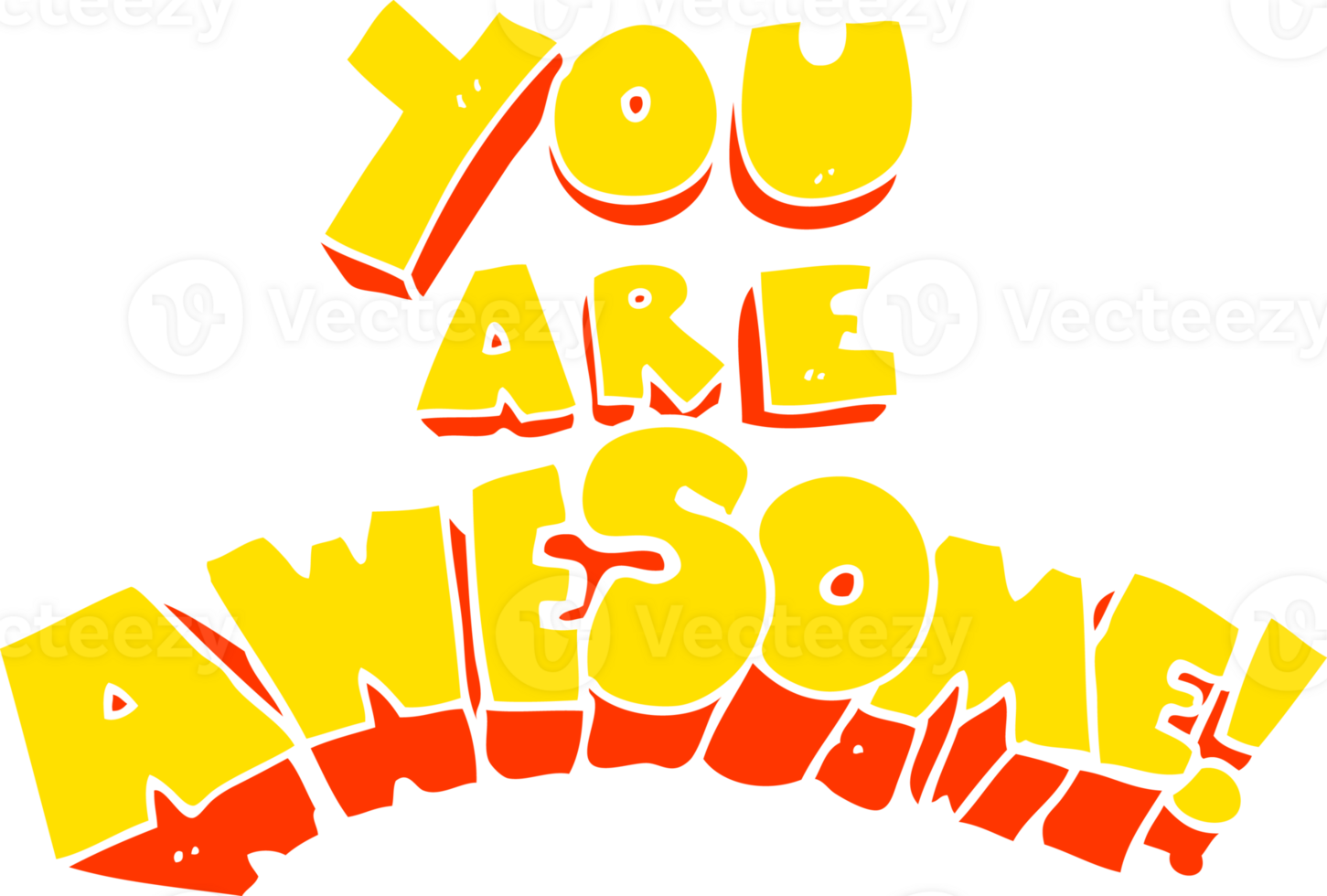 you are awesome flat color illustration of sign png