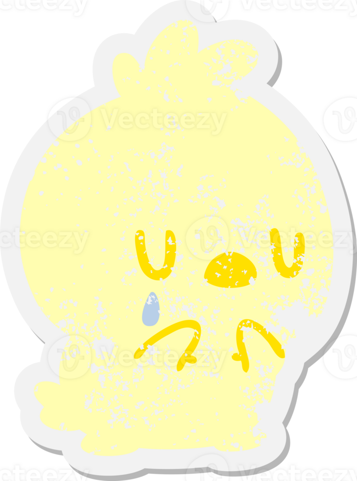 cute little bird crying grunge sticker png