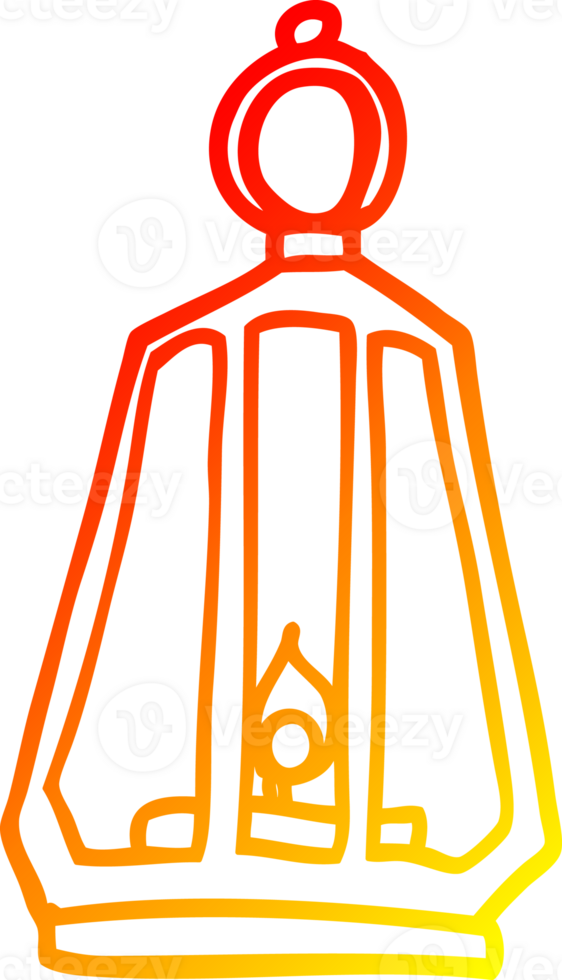 warm gradient line drawing of a cartoon lantern png